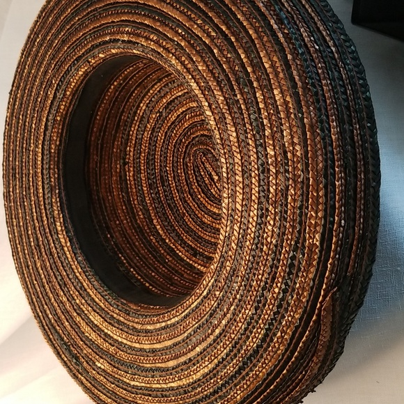 Straw Hat, Black and Brown, Like New, OS, $29 - Picture 7 of 9